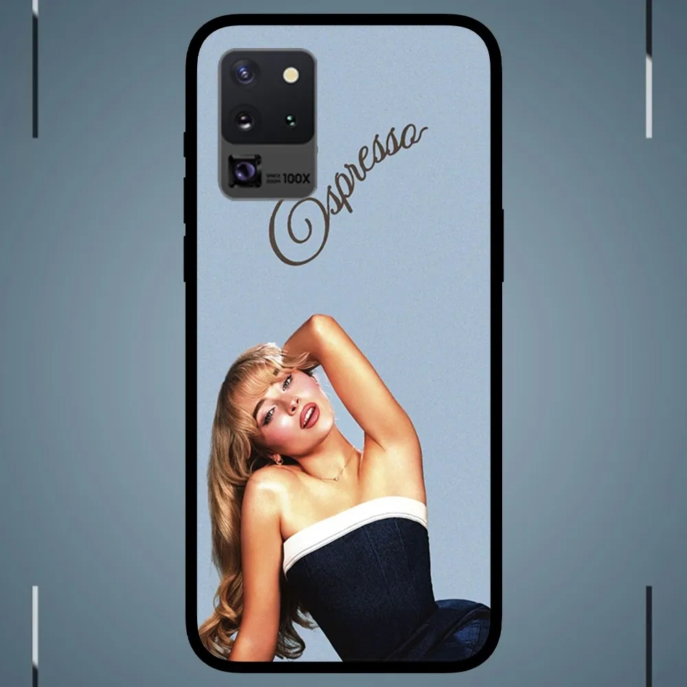 Singer Sabrina Carpenter Phone Case For Samsung Galaxy S24 S23 S22 S21 S20 FE Note 20 Ultra 5G Black Phone Case