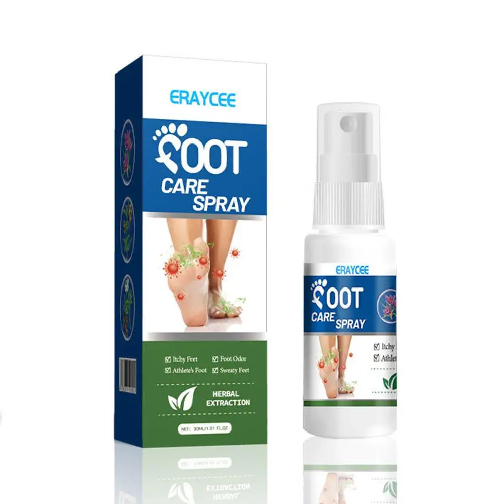 30ml Foot Deodorant Spray Relieve Itching Eliminate Odor Athlete\'s Of The Foot Care Foot Anti-Sweat Removal Spray Moisturiz K1Z0