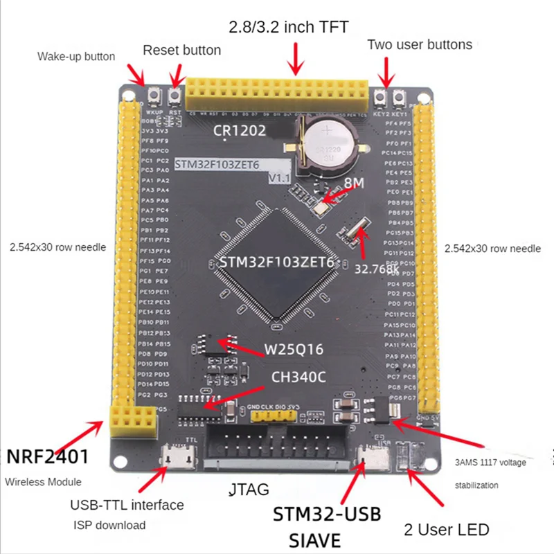 AT87-STM32F103ZET6 Макетная плата ARM Встроенная обучающая плата / Экспериментальная плата MCU