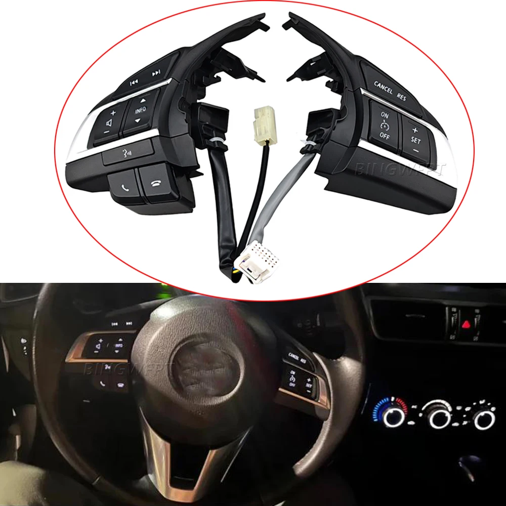 

Многофункциональная кнопка управления на руле, аудио, Bluetooth, круиз-контроль для Mazda CX-5 CX5 KE 12-15, для Mazda 3 Axela 14-16