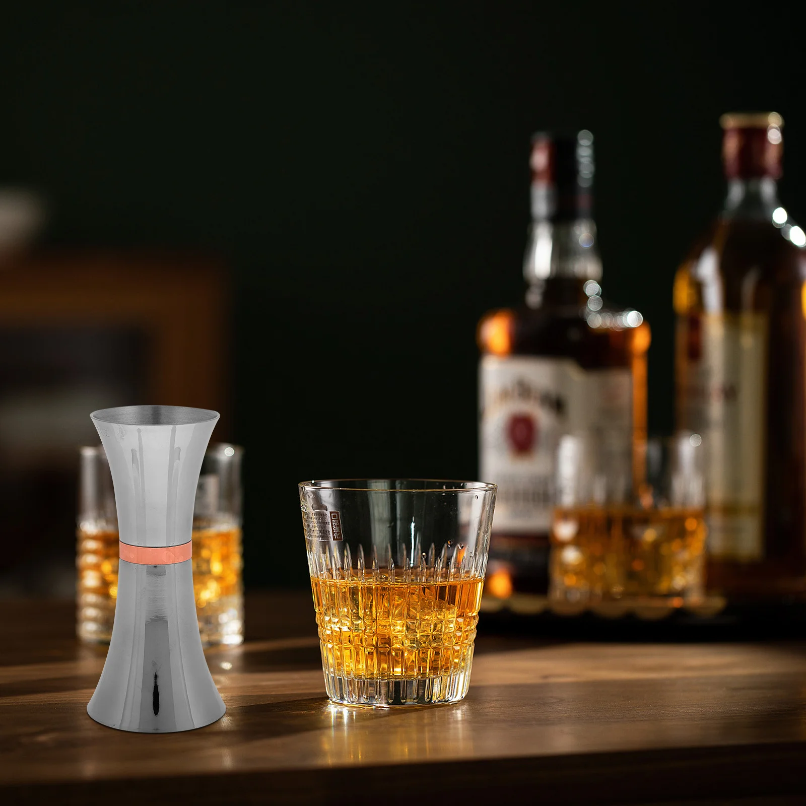 Стеклянный мерный джиггер из нержавеющей стали 30 мл 45 мл, барный инструмент для точного измерения