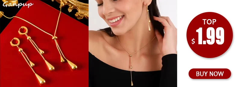 GANPUP 316L Edelstahl Gold Farbe Perle Kugel Halskette Armband Set für Frauen Metall Textur Wasserdicht Schmuck Urlaub Geschenk – Detail 2