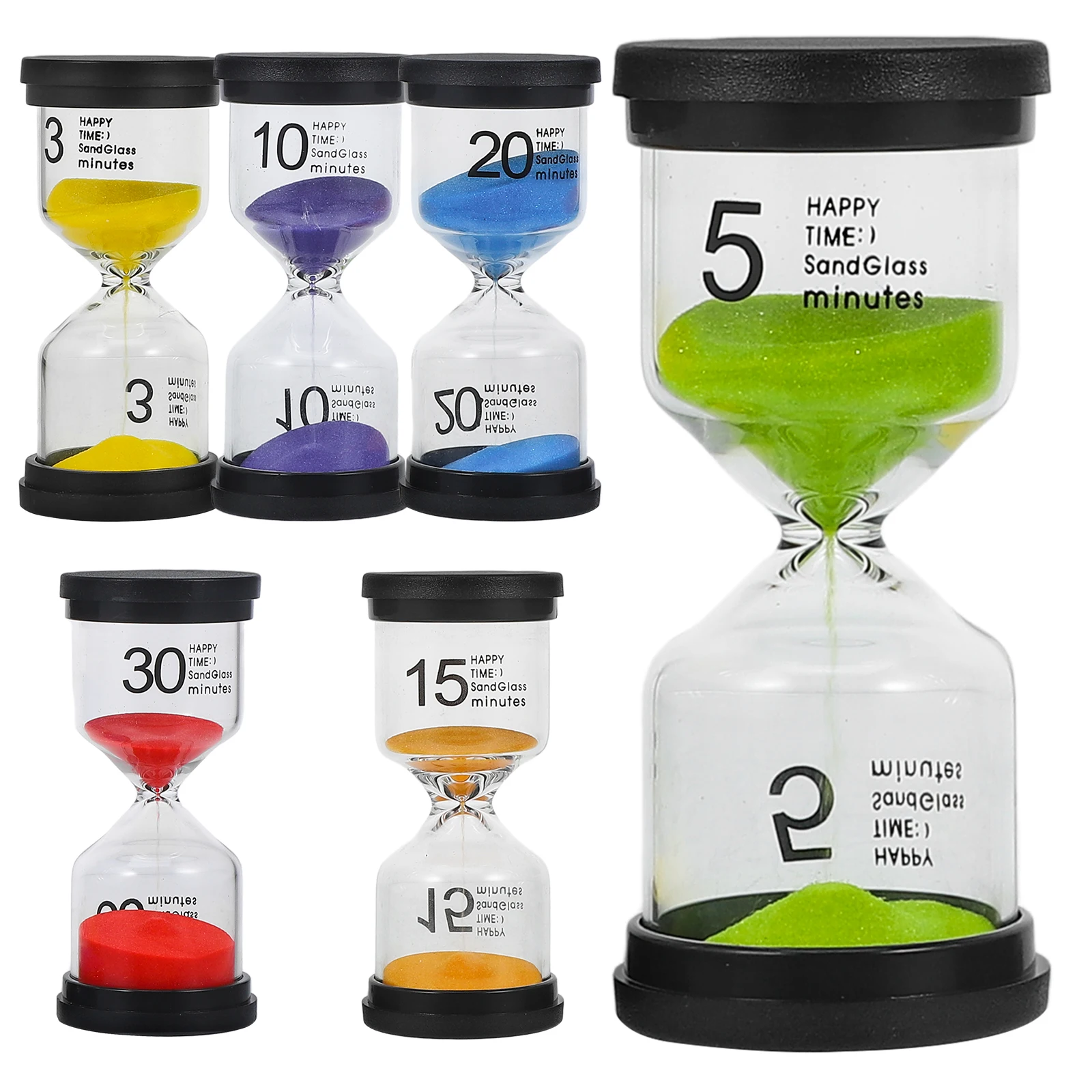 

6 шт., набор песочных часов с таймером, легкий АБС-стекло, многоразовое декоративное украшение для рабочего стола, игровая ванна, туалет для классной комнаты