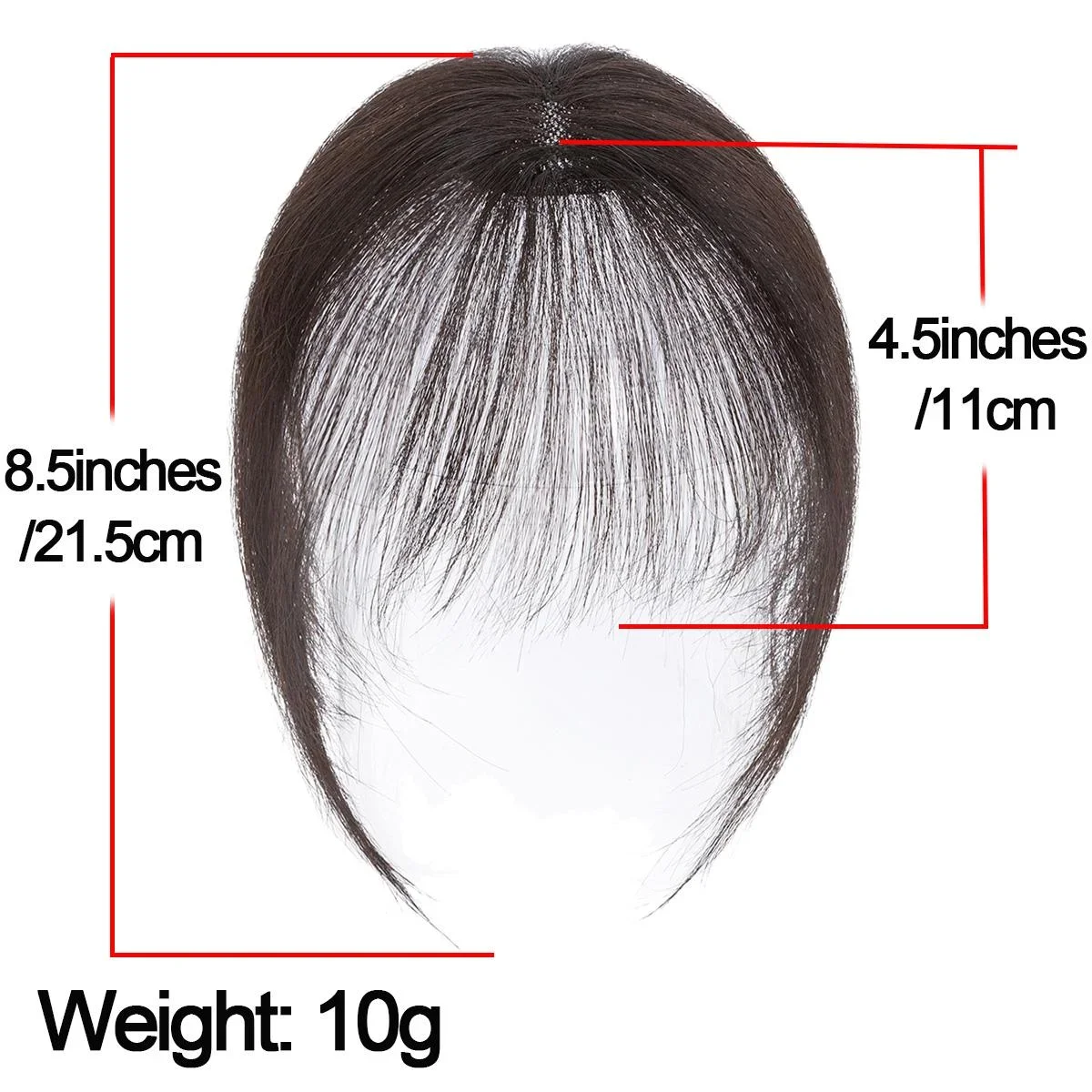 PROKYVITY  10g 3D Human Hair Bangs Natural Remy Clip-In Fringe Extensions with Temples Invisible Hair Bangs Clips for Women