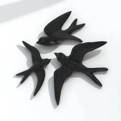 3 Pcs Garden Bird Wall Decor Ornaments for The Home Decorations Living Room Craft Decors Sculpture