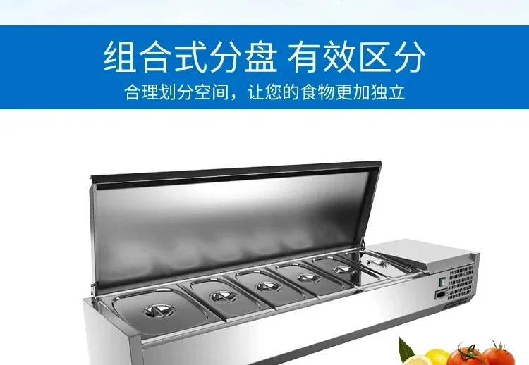 

Excellent Top Quality Hot Sales Glass Cover Fresh-keeping Cabinet Desktop Salad Cabinet Commercial Refrigerated Dessert Display