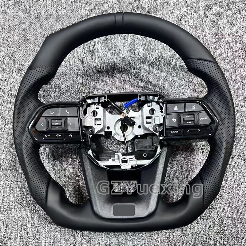 

Factory Direct Leather Car Steering Wheel Sport Black Stitching Suitable Land Cruiser LC300 LC79 LC70 Hilux tuner