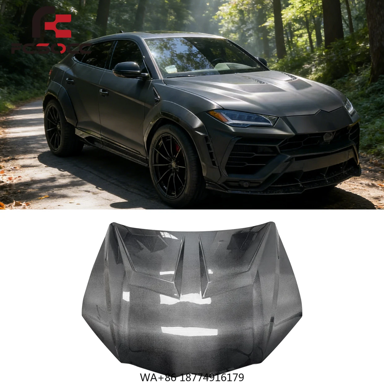 

High-Quality Carbon Fiber Hood for rghini URUS 1016 Front Bumper Hood Bonnet Cover Car Auto Parts Accessories