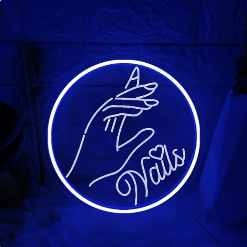 الأظافر النيون تسجيل ل سبا غرفة التجميل مسمار الحواجب جلدة صالون استوديو ثلاثية الأبعاد الفن نحت تصميم وحدة إضاءة LED جداريّة ديكور متاجر الأعمال شعار