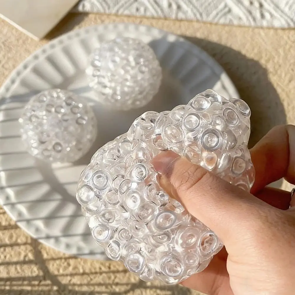 Crystal Ice Beads Squeeze Toy Slow Rebound Mochi Fidget Ball Anti-Anxiety Stress Relief Sensory Toy for Adults Office Relaxation