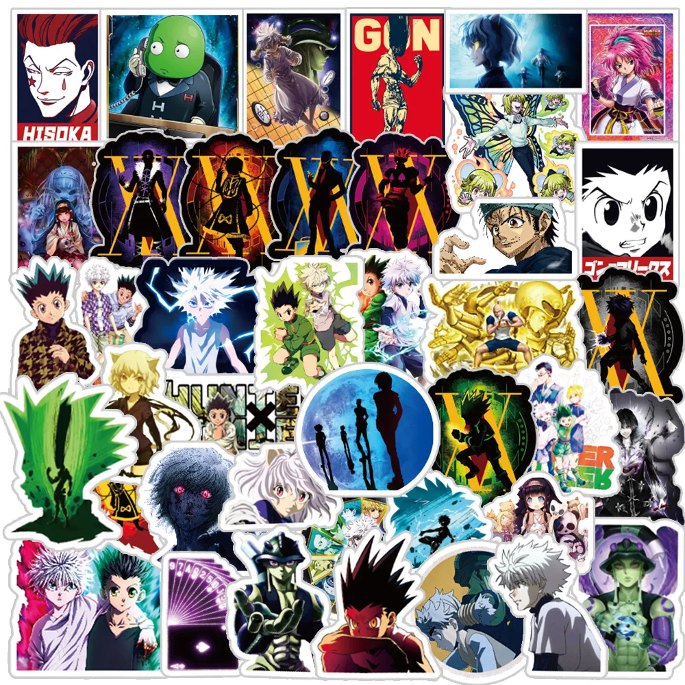 50pcs Hunter×Hunter Graffiti Sticker Luggage Notebook Water Bottle Cartoon Decorative Stickers