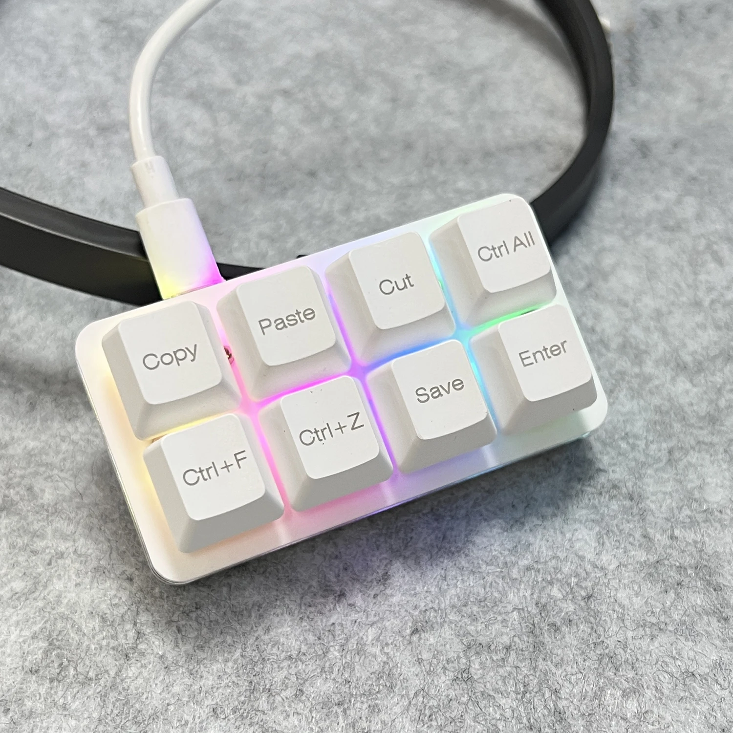 

Механическая клавиатура Vial Excel New 8key, черно-белая, официальная, с RGB-подсветкой, программируемая, для игр, с возможностью горячей замены переключателей