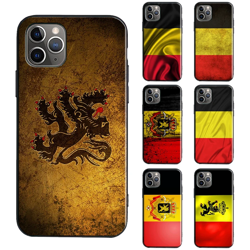 Belgium Coat of Arms Flag TPU Case For iPhone 13 11 14 12 15 16 Pro Max mini XR X XS Max Plus Cover Funda