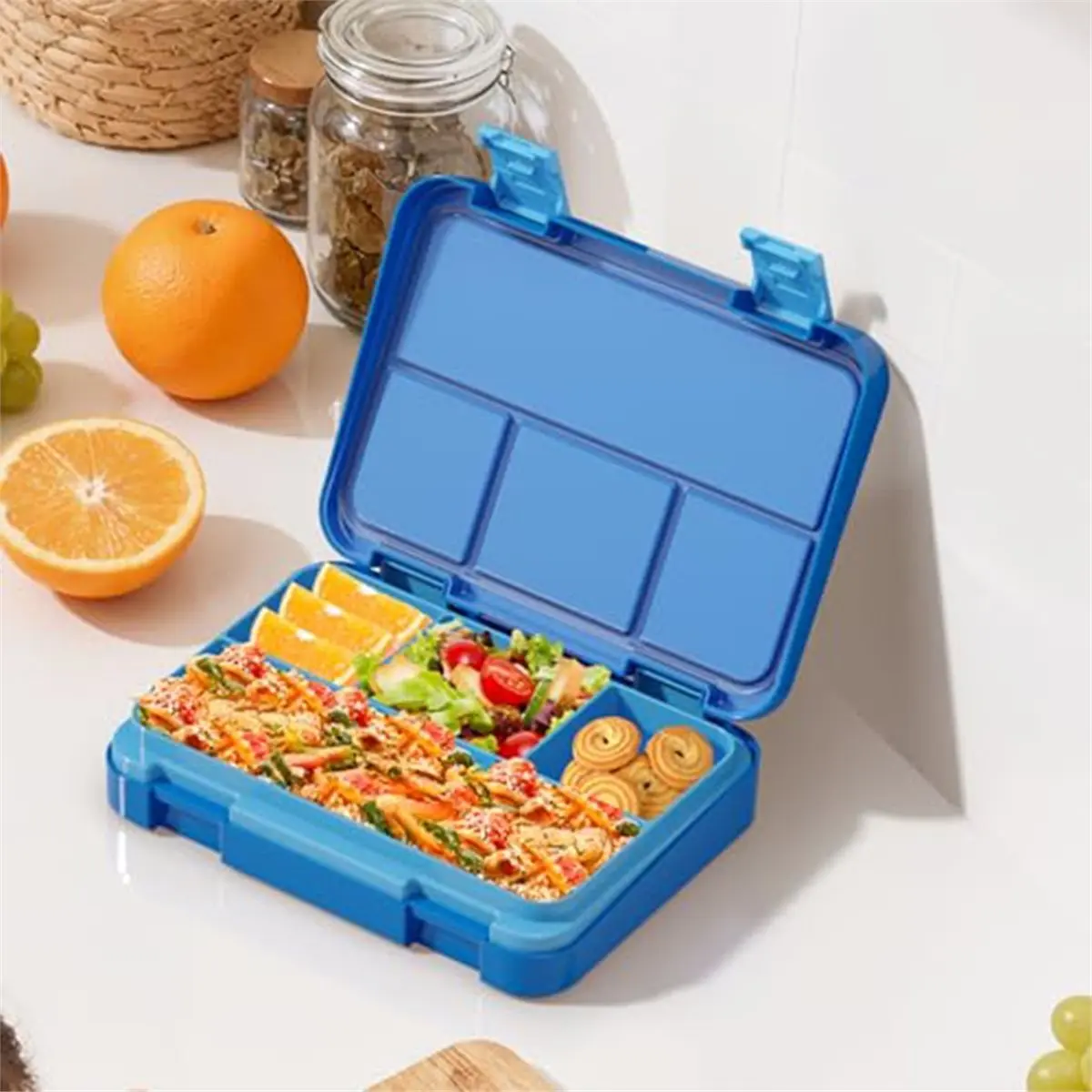 A06R Bento-Lunchbox für Kinder, Auslaufsichere Bento-Lunchboxen für Schule, Reisen, Unterwegs-Mahlzeiten, Lebensmittelbehälter