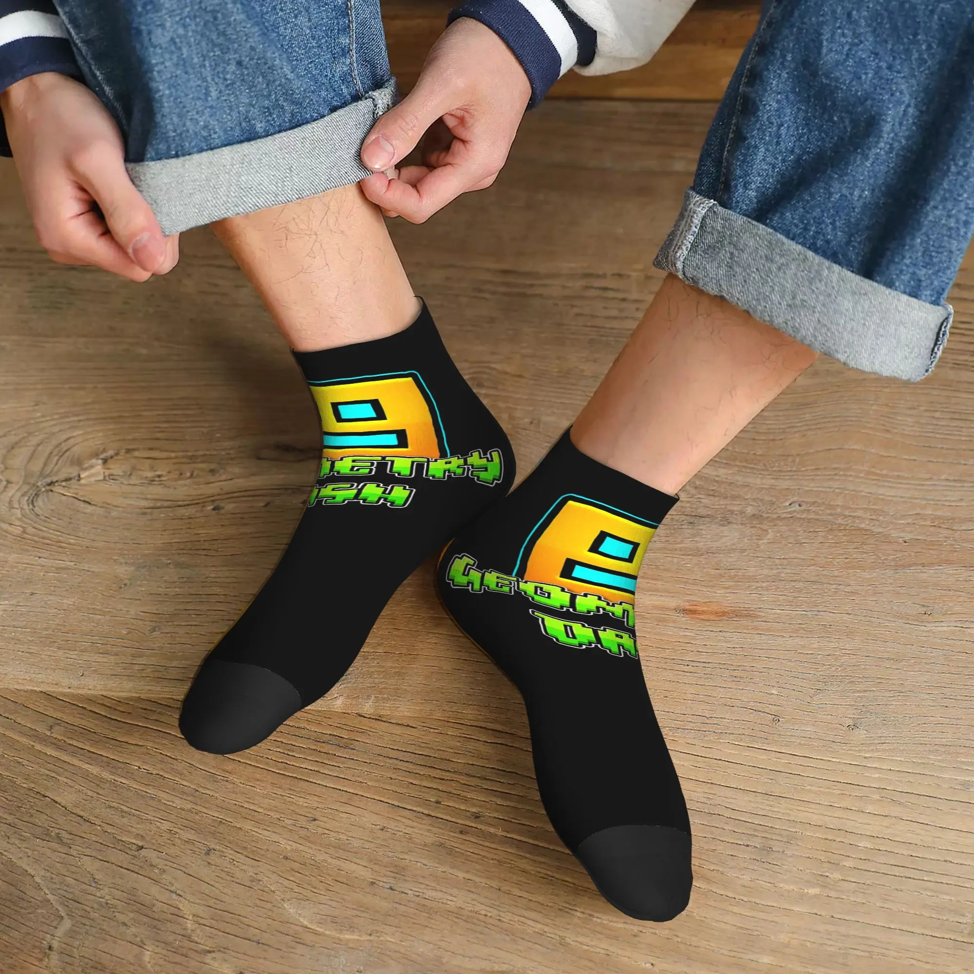 

Всесезонные носки с геометрическим узором, Harajuku, высококачественные носки для экипажа, забавные чулки для мужчин и женщин, подарки