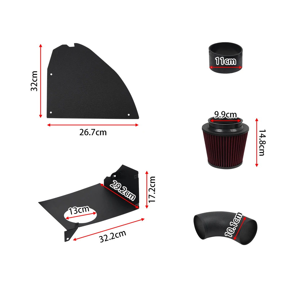 1Set Black Cold Air Intake System Kit with Heat Shield Compatible For BMW M240i G42/M340i G20 G21/M440i G22 G23 B58 3.0T