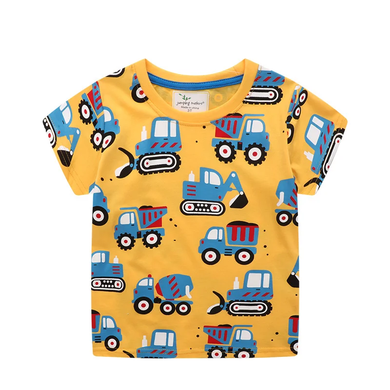 

Jumping Meters 2-7T Boys Tshirt Summer All Printed Cars Short Sleeve Boys Girls Tees Kids Tops Fashion Hot Selling Baby Clothes