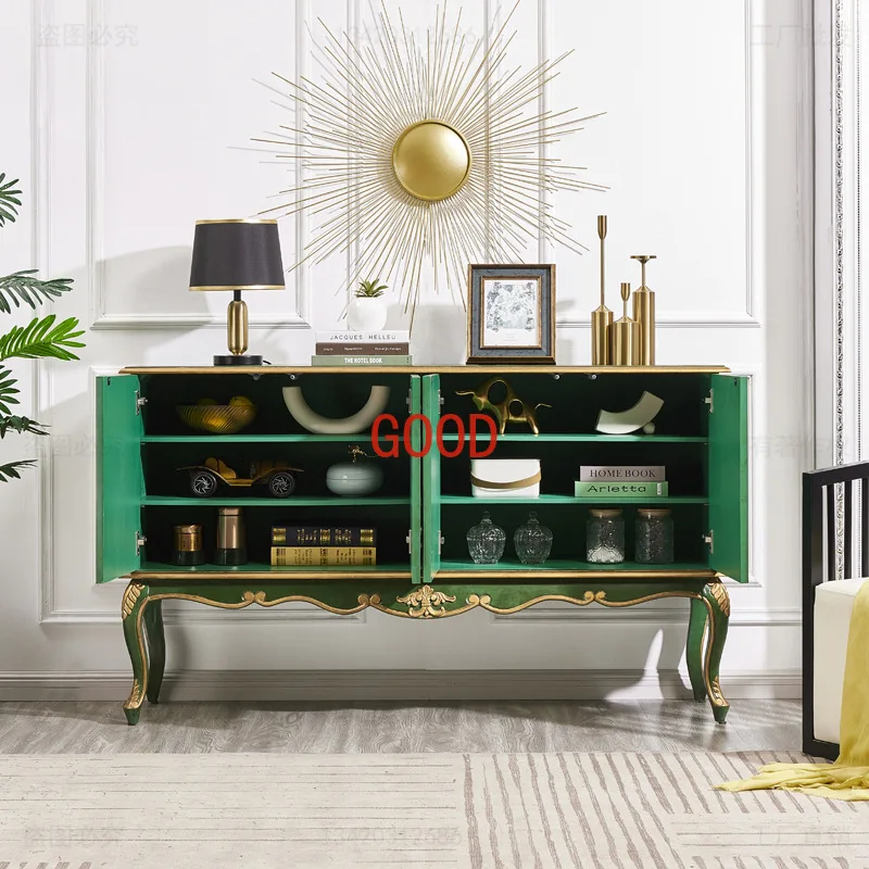 Golden Emerald American Sideboard Cabinet Solid Wood Multi-Functional French Locker