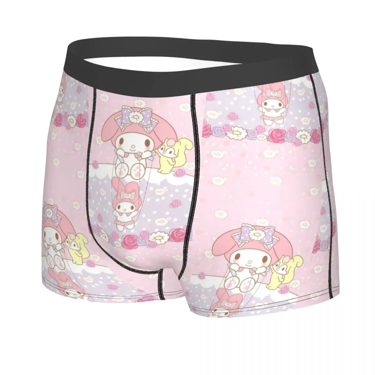 Custom Cartoon My Melody Sanrio Japan Anime Boxer Shorts For Men 3D Print Underwear Panties Briefs Stretch Underpants