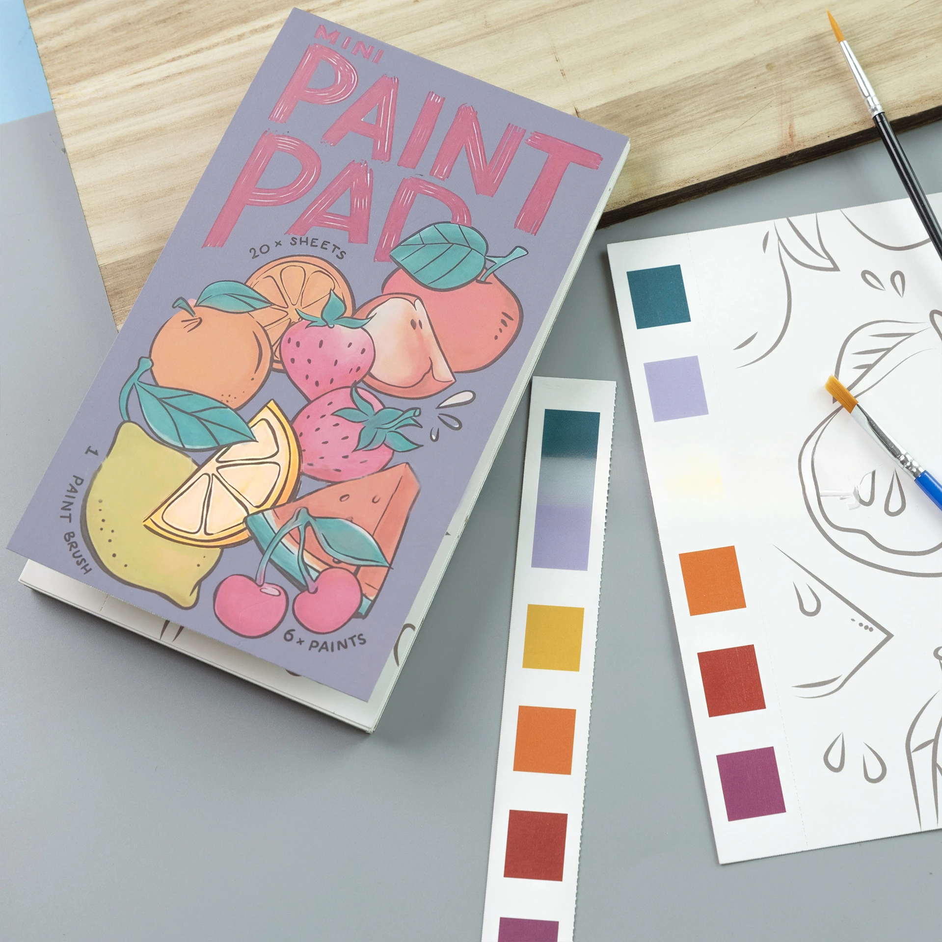 Fruits Coloring Book Set For Kids Watercolor Coloring Book For Adults Stress Relief Painting Pad