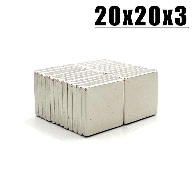 5/10/20/50Pcs 20x20x3 Neodymium Magnet 20mm x 20mm x 3mm N35 NdFeB Block Super Powerful Strong Permanent Magnetic Imanes new