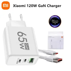 Xiaomi 120W Fast Charge Charger USB GAN Charger Fast Charging Quick Charge 5.0 For IPhone Huawei Samsung Phone15 Charge Adapter