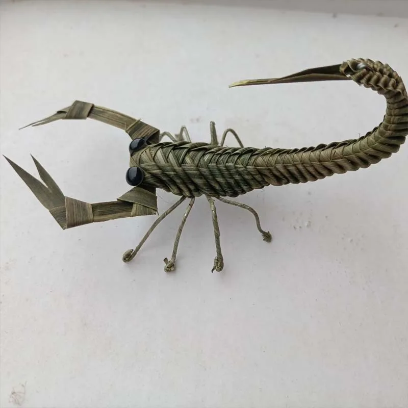 Natural Palm Weaving Scorpion Handmade Animal Making Intangible Cultural Heritage Straw Weave Handicrafts Photography Props