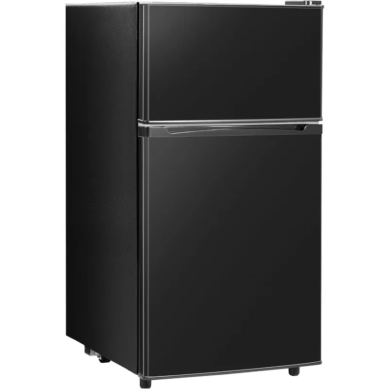 Mini Fridge with Freezer, 3.5 Cu.Ft 2 Door Design, Small Refrigerator with Large Capacity, Equipped with Quieter Compressor