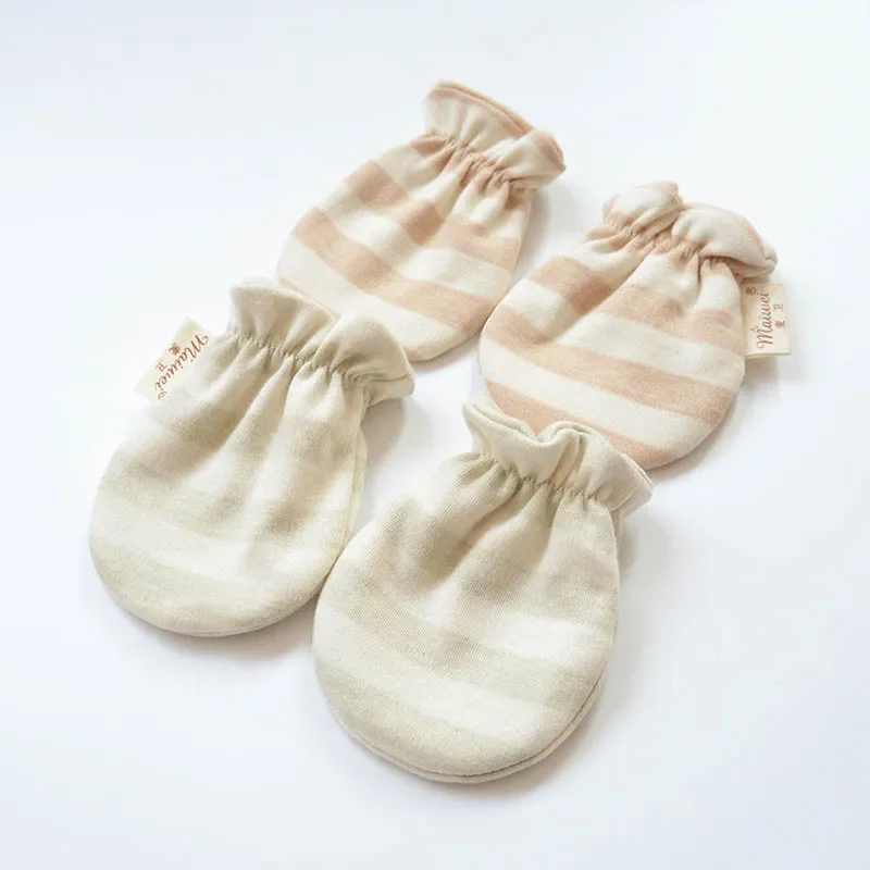 Pasgeboren Baby Wanten Katoenen Handschoenen Anti-Grab Meisje Jongen Streep Polka Dot Handhandschoen Voor Kinderen Lente Zomer Schattige Wanten 0-2T