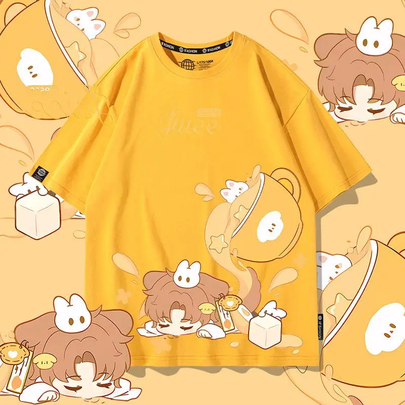 

Anime Light and Night Osborn Evan Sariel Cosplay Printed Short Sleeves T-Shirt Casual Tee Fashion Shirts Versatile in Summer