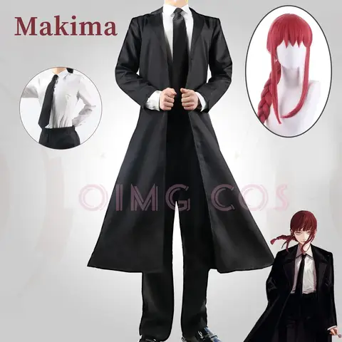 Chainsaw Man Makima Cosplay Costume Women Outfits Shirt Tie Short Wig  Anime Uniform Halloween