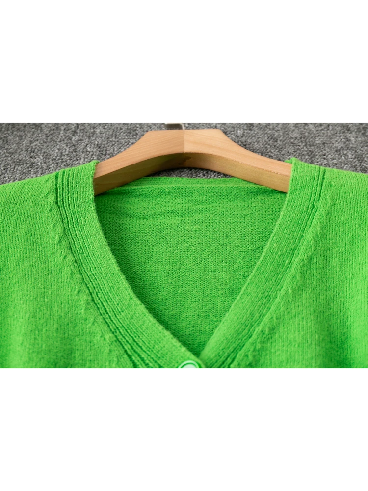 Maglione lavorato a maglia primavera autunno ort V-Ne Long Sve Faionable Semplice pendolare Versatile maglione da donna in misto poliestere