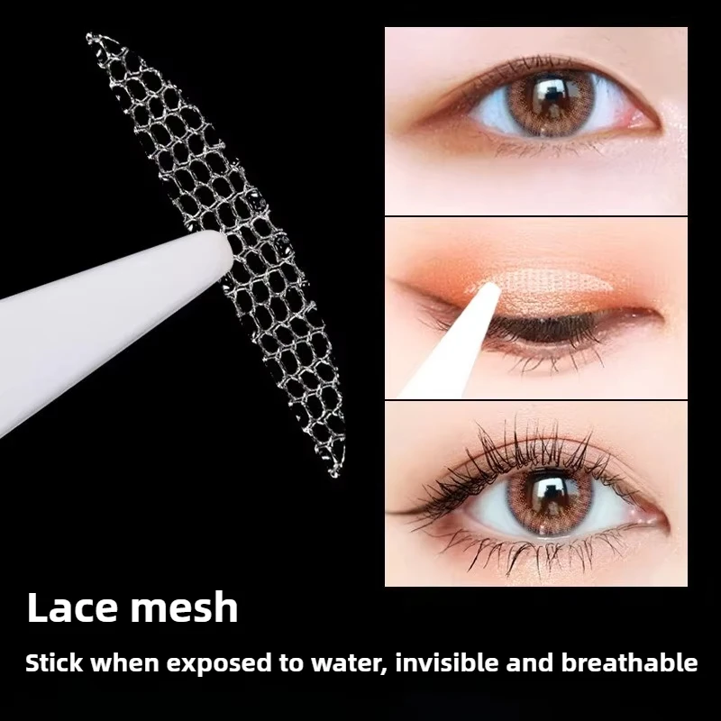 240-teiliges unsichtbares doppeltes Augenlidband, Spitzenband, natürliches, transparentes, beige gestreiftes, selbstklebendes Augen-Make-up-Set