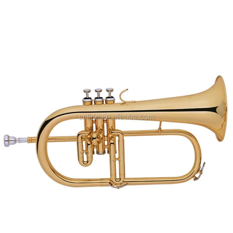 Gold lacquer cupronickel tuning pipe Flugelhorn