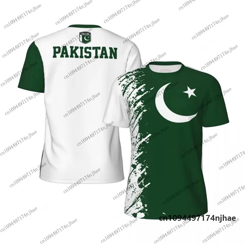 Summer New Pakistan Flag Graphic Football Men's T-shirt National Emblem Print Sports Quick Dry Tees Casual Kids/Adult Tops