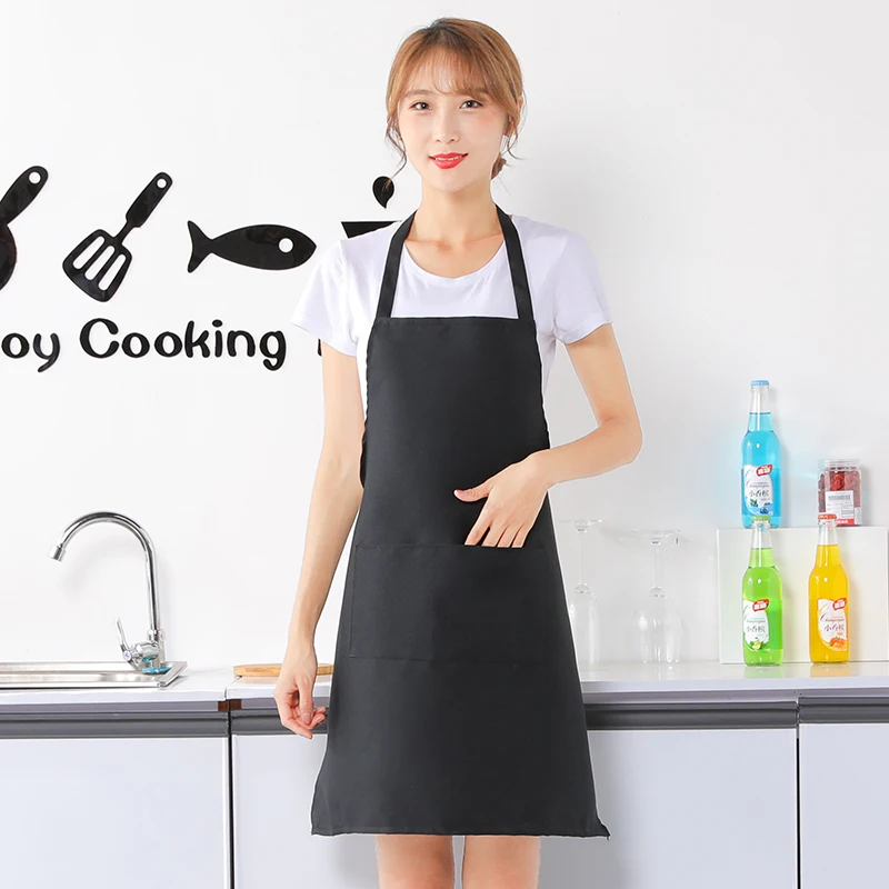 Anti-fouling Wear-resistant Hanging Neck Advertising Apron Custom LOGO Kitchen Hot Pot Shop Apron Work Clothes Printing