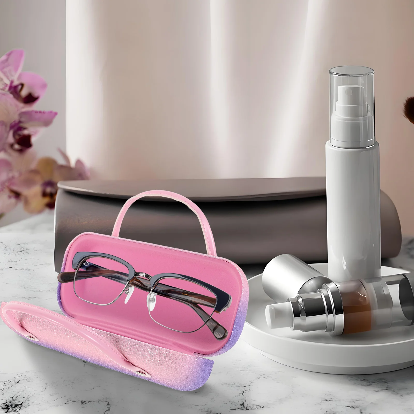 

Compact Folding Hard Shell Sunglasses Case Pressure Resistant Travel Eyewear Organizer Cute Small Glasses Holder Kids Women