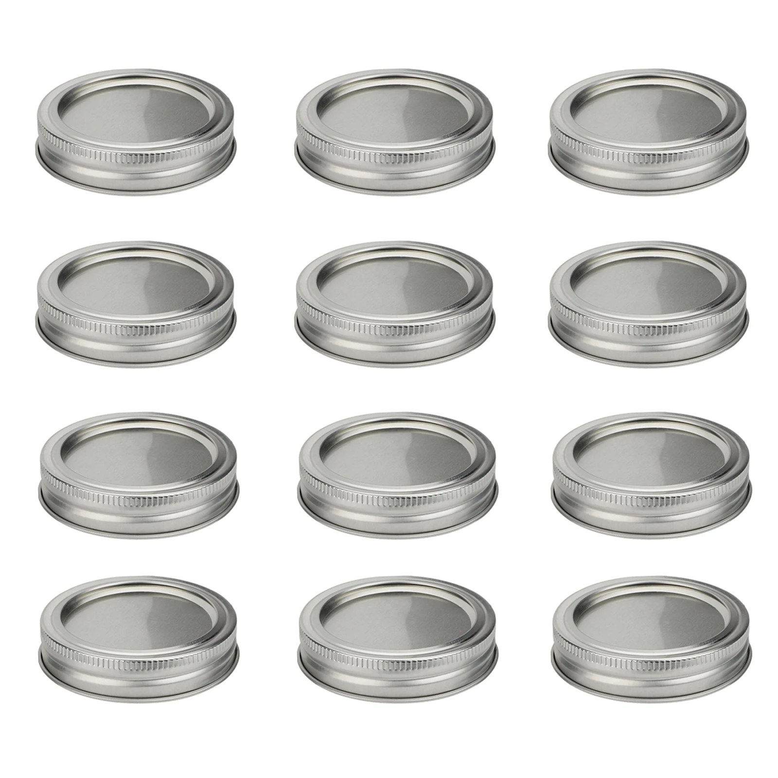 

12set Regular Mouth Canning Lids Bands Split-Type Leak Proof For Mason Jar Canning Lid Covers With Sealing Rings