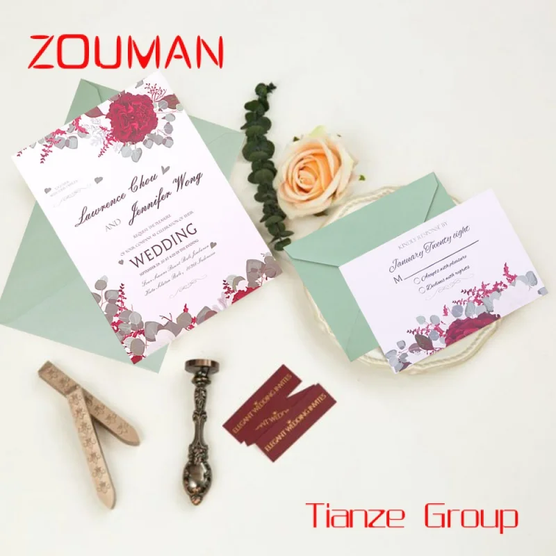 Tarjetas de invitación de boda personalizadas, impresión especial hecha a mano, saludos especiales