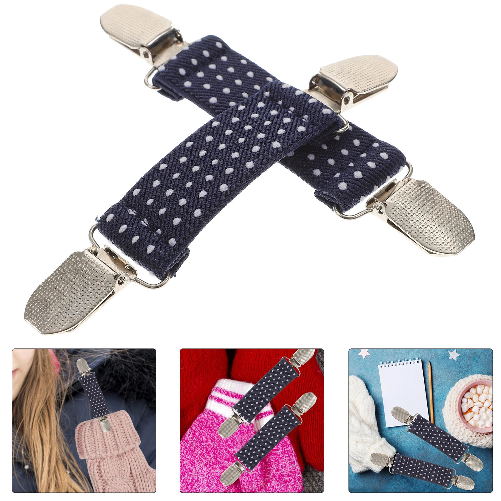 

4pcs Kids Mittens Clips Winter Gloves Holder Elastic Polyester Yarn Buckle Design Lightweight Durable Anti Slip Gloves Children