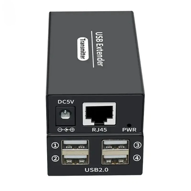 120M USB Extender Over RJ45 Ethernet Cat6 Cable 4 Port USB Hub Transmitter and Receiver Kit for PC Keyboard Mouse Printer U Disk
