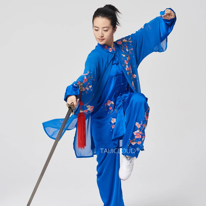 

Tai Chi / Kung Fu Performance Set Women's Embroidered : 3-Piece with Cape for Martial Arts Competition & Stage Shows