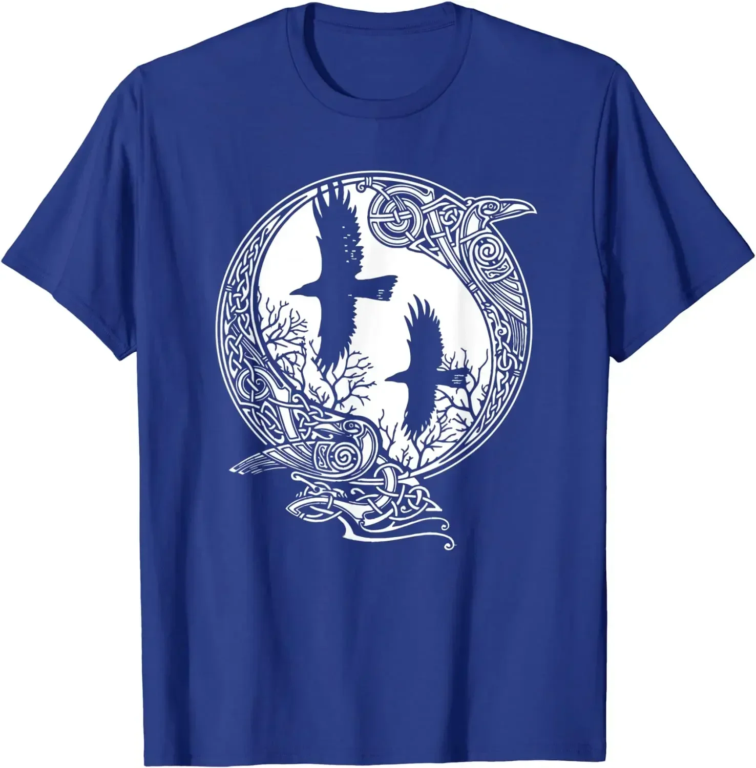 Norse Myth Odin Ravens Hugin and Munin T-Shirt 100% Cotton O-Neck Short Sleeve Summer Casual Mens T-shirt Streetwear