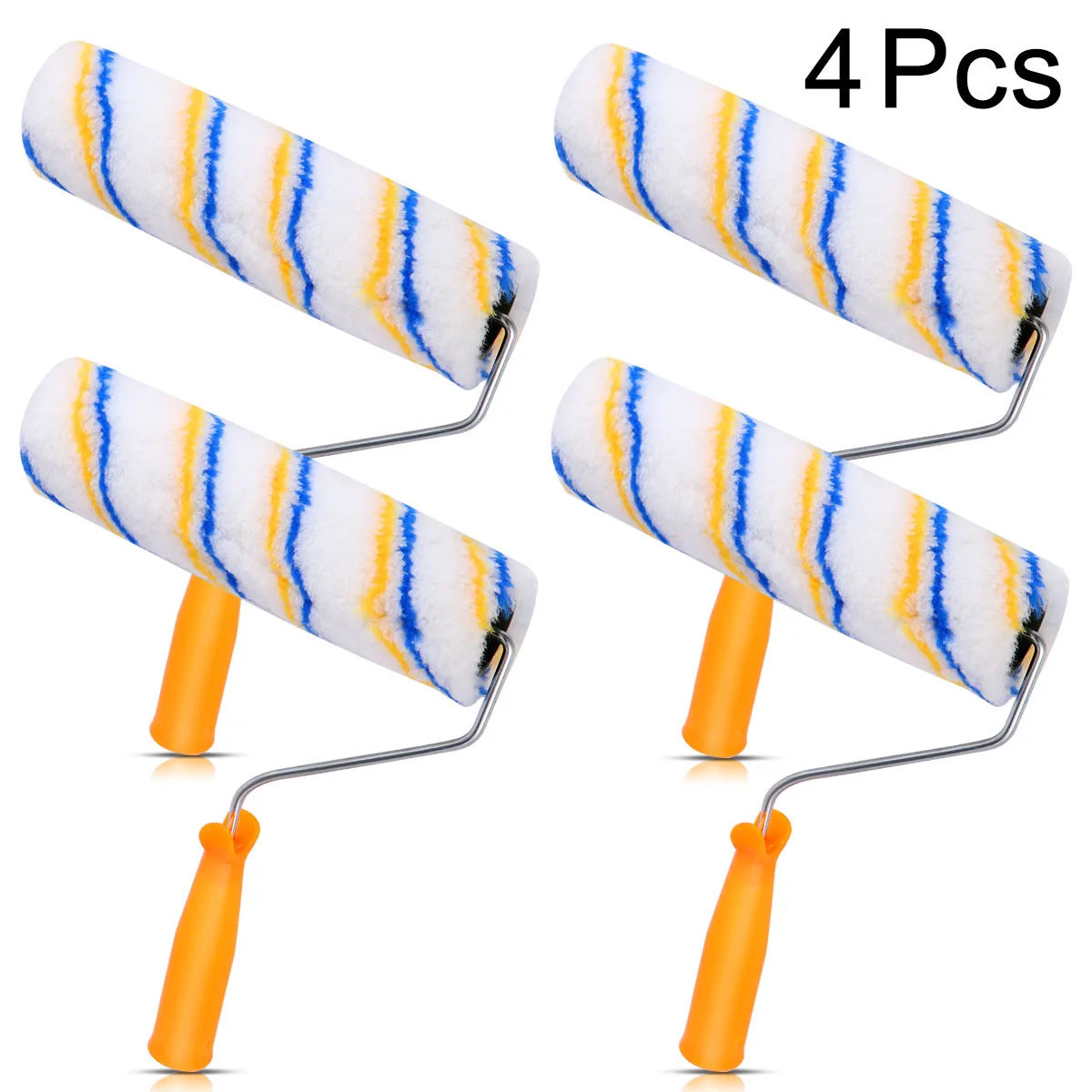 

4Pcs Paint Wall Painting Tool Ceilings Roller Wall Painting Tools Smooth Finish Reusable Washable Roller Brush Drywall