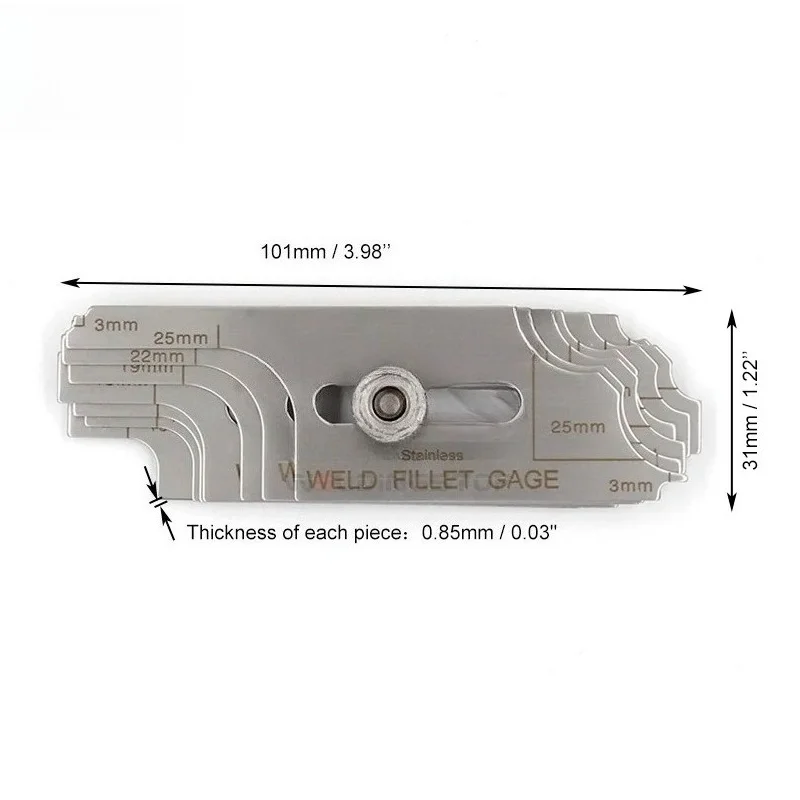 MG-11 Welding Fillet Gage Measuring Tool Welding Gauge Soldering Ruler (Metric) New