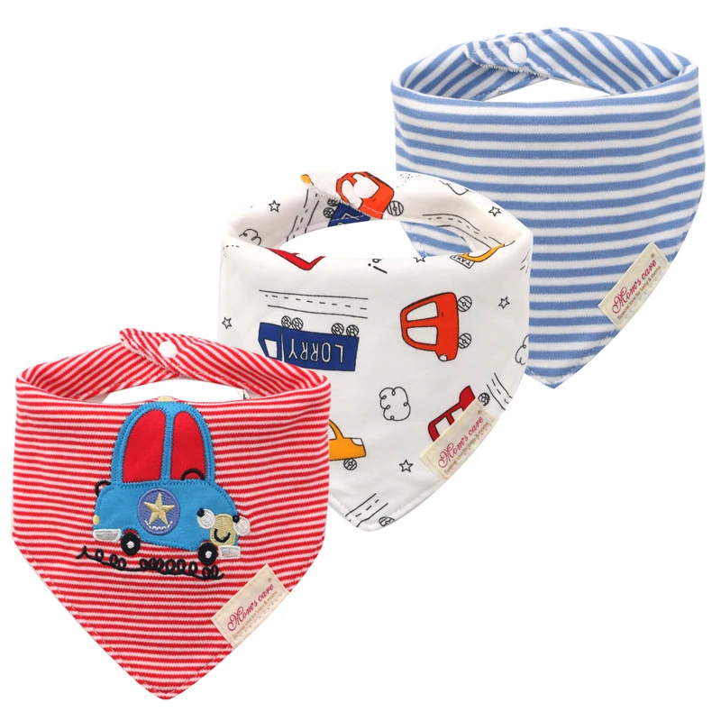 Men\'s baby triangle towel Baby products children\'s bib bib ins triangle saliva towel three-piece pack