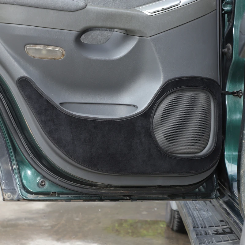 Dla Toyota Land Cruiser Prado FJ120 2003-2009 Aksamitna Czarna Naklejka Dekoracyjna na Drzwi Samochodowe, Mata Ochronna Przed Zabrudzeniami, Akcesoria do Wnętrza Samochodu