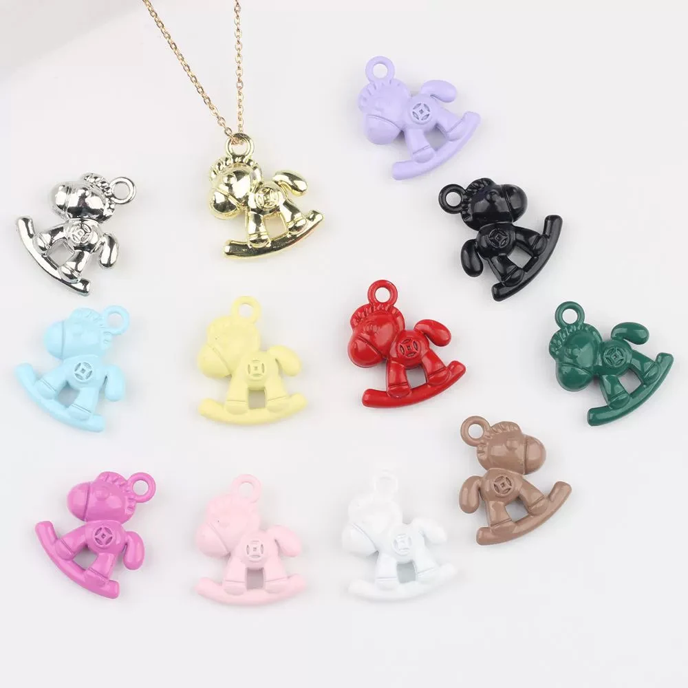 

10pcs Simple Cute Horse Charms Pendant Jewelry Making Accessories DIY Handmade Earrings Necklace Bracelet Ornaments Craft Gifts