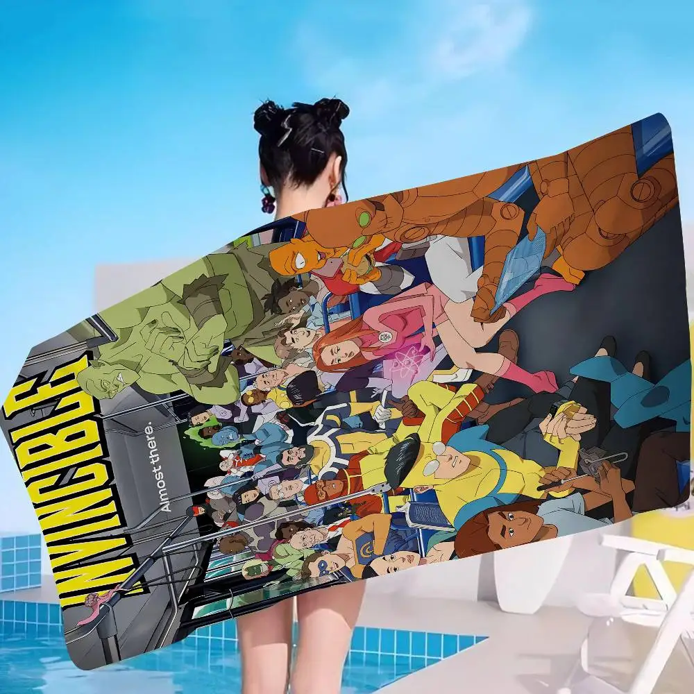 I-Invincible Season 2 Big Microfiber Beach Towels Quick Dry Towel Sand Beach Towels Pool Towel For Travel Swim Pool Yoga
