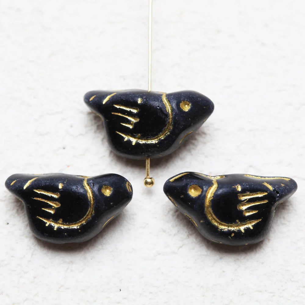 6PCS Three Dimensional Bird Glazed Charms Beads for Jewelry Making Bracelets Necklace Supplies DIY Glass Accessories 22*11mm view 3